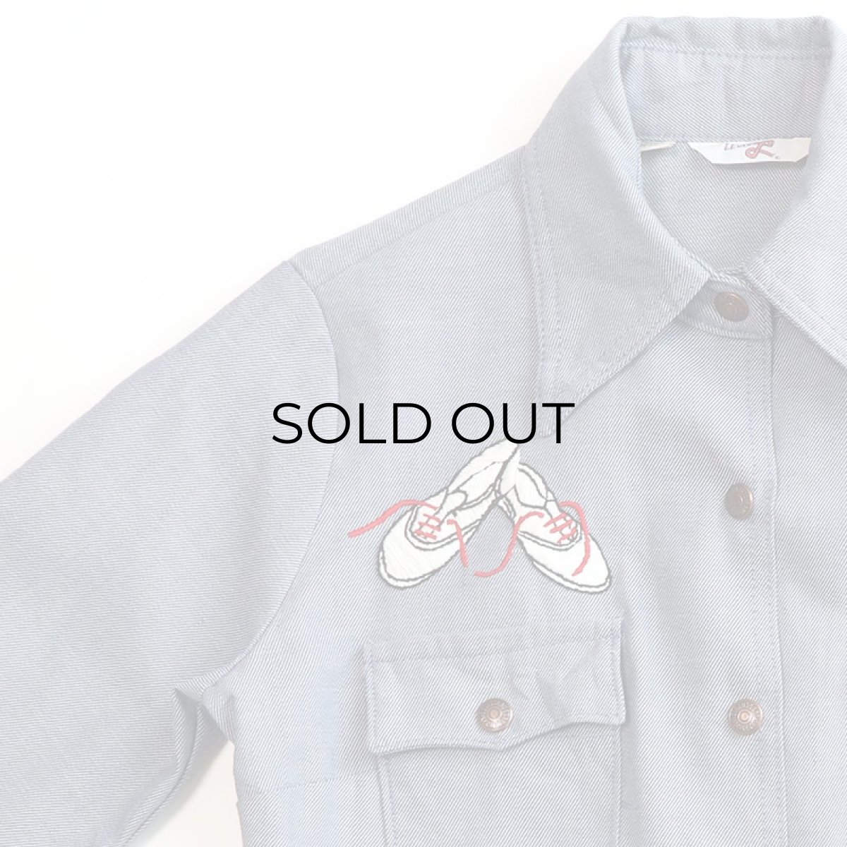 画像4: 70's LEVI'S FADE BLUE DENIM EMBROIDERED SNAP JACKET (4)