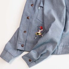 画像6: 70's LEVI'S FADE BLUE DENIM EMBROIDERED SNAP JACKET (6)