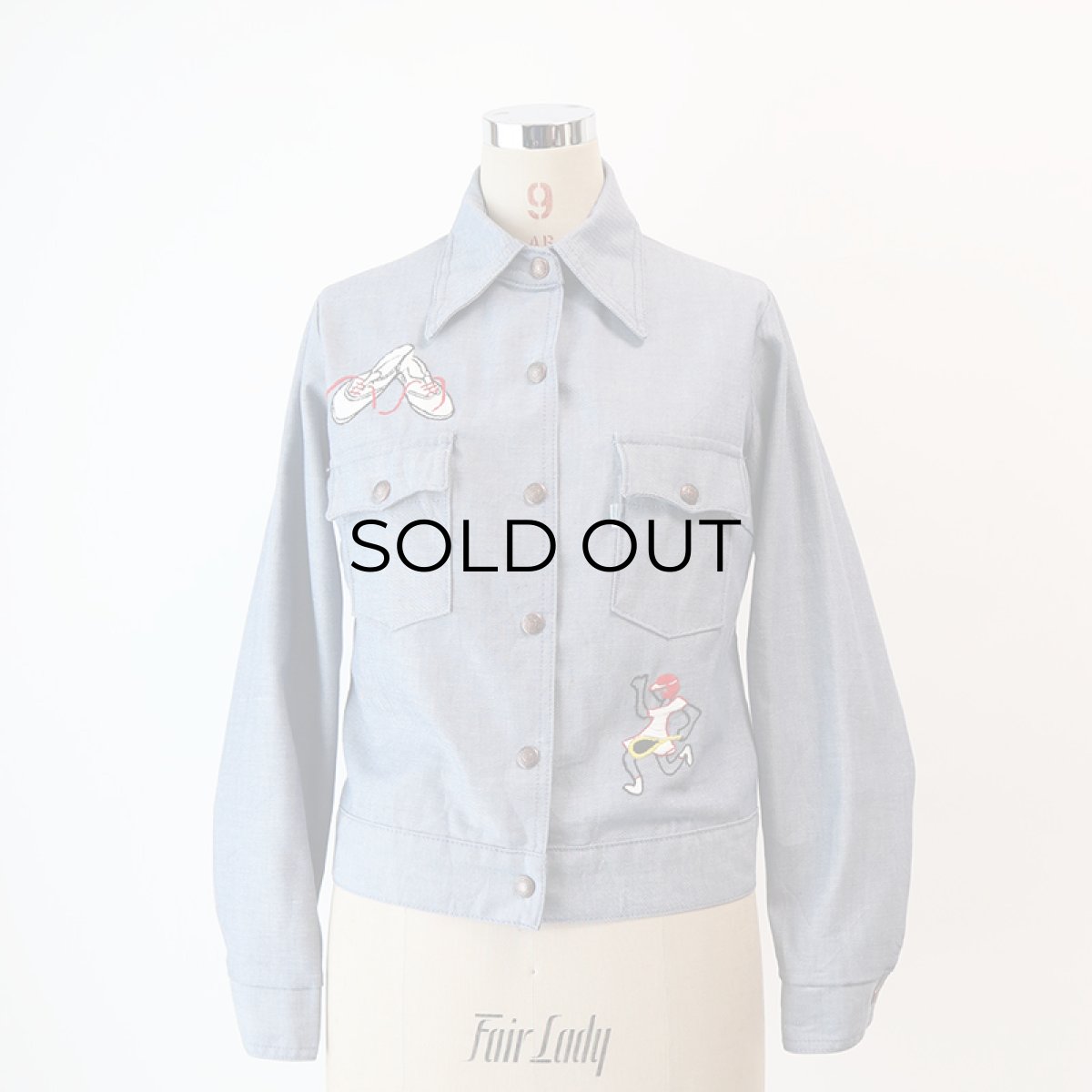 画像11: 70's LEVI'S FADE BLUE DENIM EMBROIDERED SNAP JACKET (11)