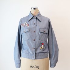 画像11: 70's LEVI'S FADE BLUE DENIM EMBROIDERED SNAP JACKET (11)