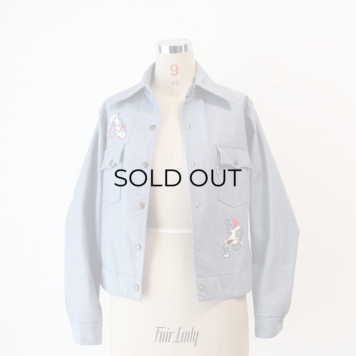 画像10: 70's LEVI'S FADE BLUE DENIM EMBROIDERED SNAP JACKET (10)