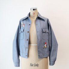 画像10: 70's LEVI'S FADE BLUE DENIM EMBROIDERED SNAP JACKET (10)