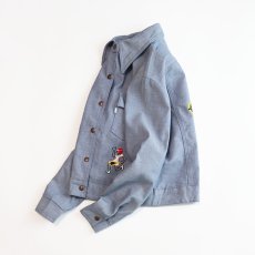 画像2: 70's LEVI'S FADE BLUE DENIM EMBROIDERED SNAP JACKET (2)