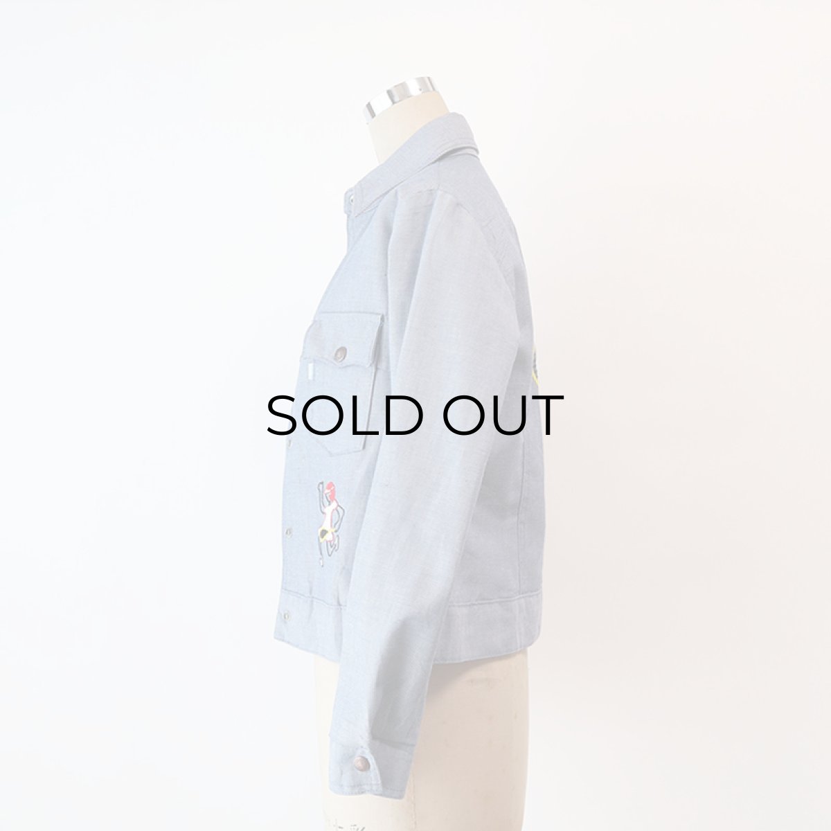 画像12: 70's LEVI'S FADE BLUE DENIM EMBROIDERED SNAP JACKET (12)