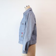 画像12: 70's LEVI'S FADE BLUE DENIM EMBROIDERED SNAP JACKET (12)