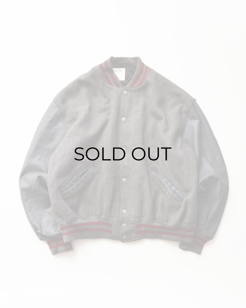画像1: 80's DeLONG WOOL MELTON LEATHER SLEEVE VARSITY JACKET "MADE IN USA" (1)