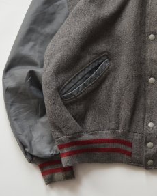 画像5: 80's DeLONG WOOL MELTON LEATHER SLEEVE VARSITY JACKET "MADE IN USA" (5)