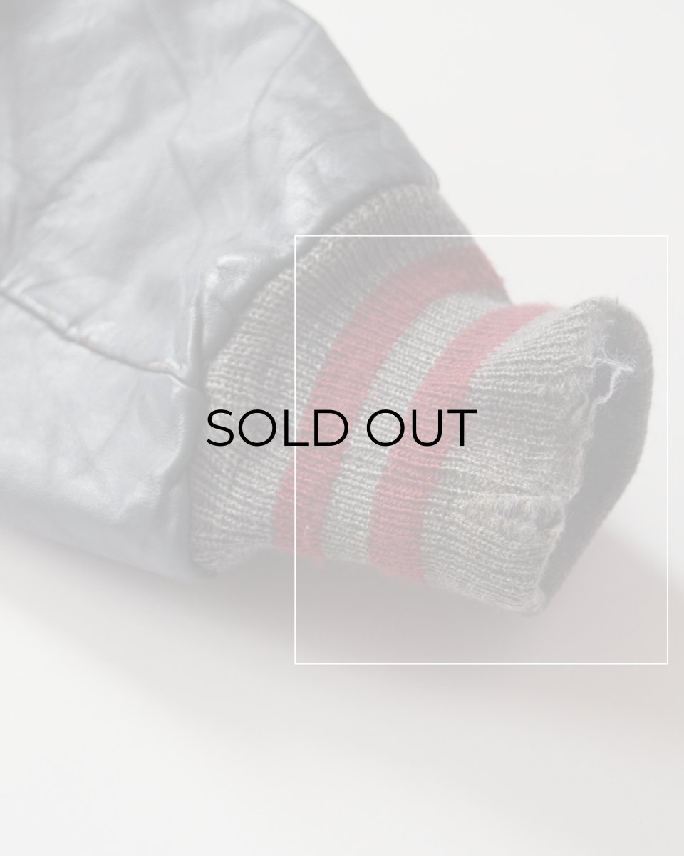 画像17: 80's DeLONG WOOL MELTON LEATHER SLEEVE VARSITY JACKET "MADE IN USA" (17)