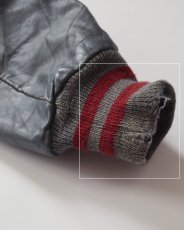 画像17: 80's DeLONG WOOL MELTON LEATHER SLEEVE VARSITY JACKET "MADE IN USA" (17)