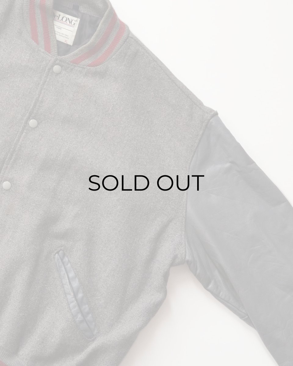 画像4: 80's DeLONG WOOL MELTON LEATHER SLEEVE VARSITY JACKET "MADE IN USA" (4)