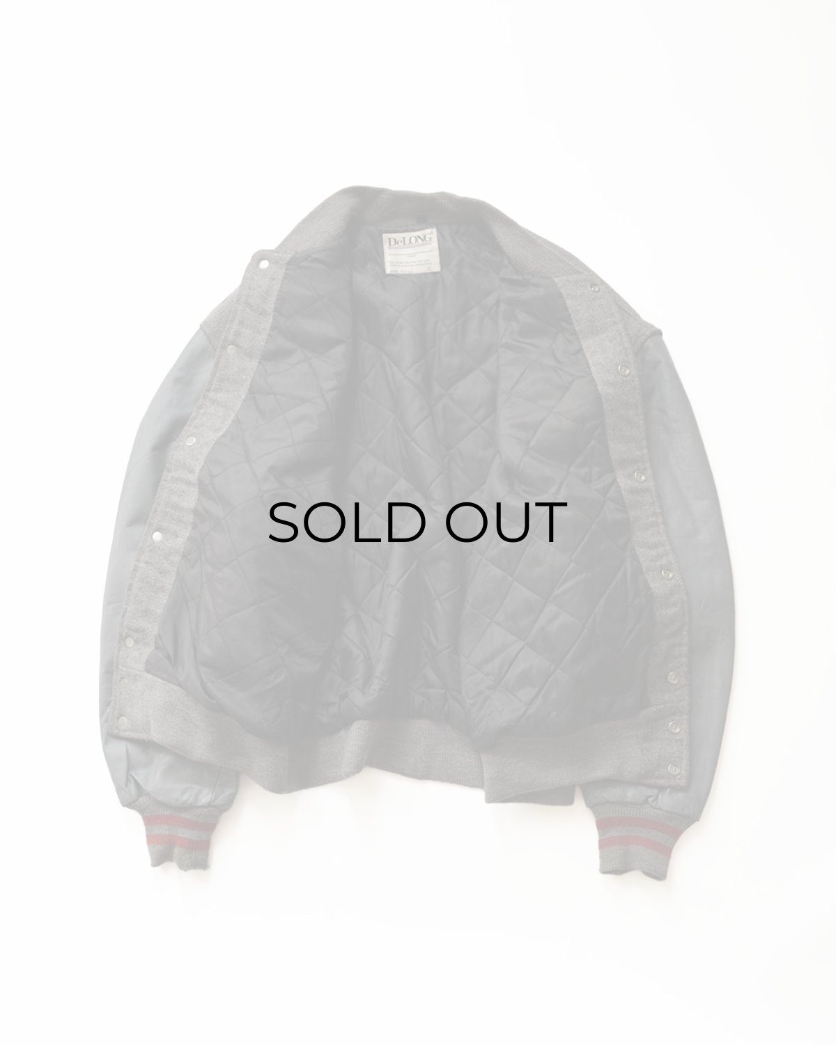 画像2: 80's DeLONG WOOL MELTON LEATHER SLEEVE VARSITY JACKET "MADE IN USA" (2)