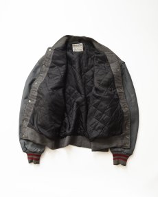 画像2: 80's DeLONG WOOL MELTON LEATHER SLEEVE VARSITY JACKET "MADE IN USA" (2)