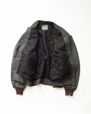 画像2: 80's DeLONG WOOL MELTON LEATHER SLEEVE VARSITY JACKET "MADE IN USA" (2)
