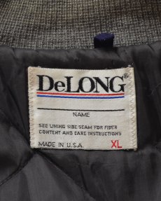 画像8: 80's DeLONG WOOL MELTON LEATHER SLEEVE VARSITY JACKET "MADE IN USA" (8)