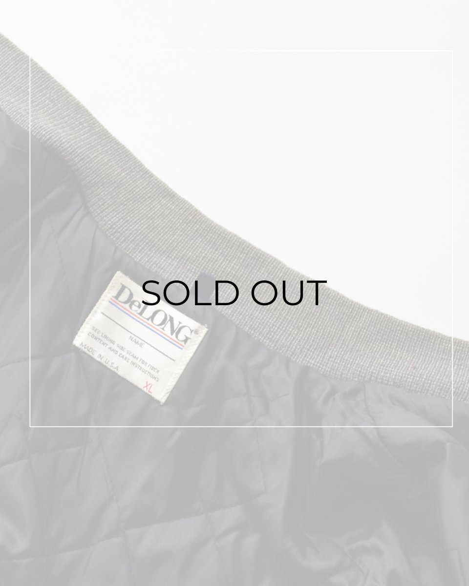 画像13: 80's DeLONG WOOL MELTON LEATHER SLEEVE VARSITY JACKET "MADE IN USA" (13)