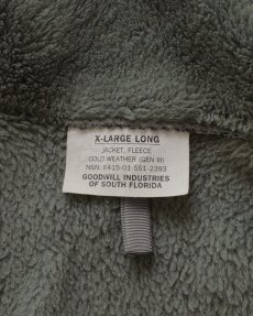 画像9: US MILITARY ECWCS GEN III POLARTEC FLEECE ZIP LINER JACKET 【SIZE : X-LARGE - LONG】 (9)