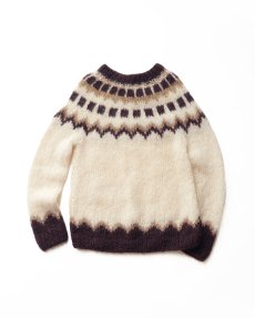 画像2: OLD UNKNOWN BRAND WOOL HAND KNIT ICELANDIC SWEATER (2)