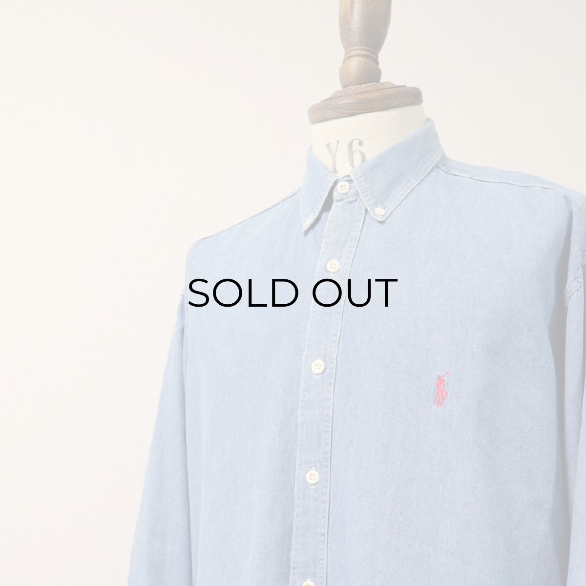 画像4: 80's CHAPS RALPH LAUREN COTTON DUNGAREE B/D SHIRT (4)