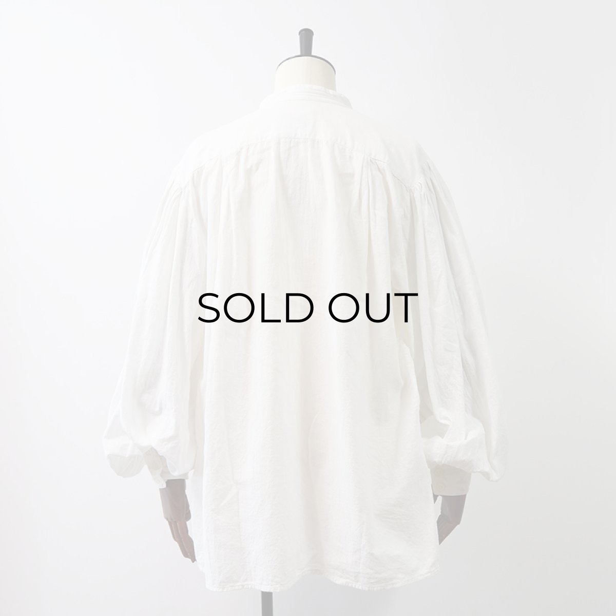 画像14: Vagabond Imports COTTON PULLOVER BAND COLLAR BALLOON SLEEVE SHIRT (14)