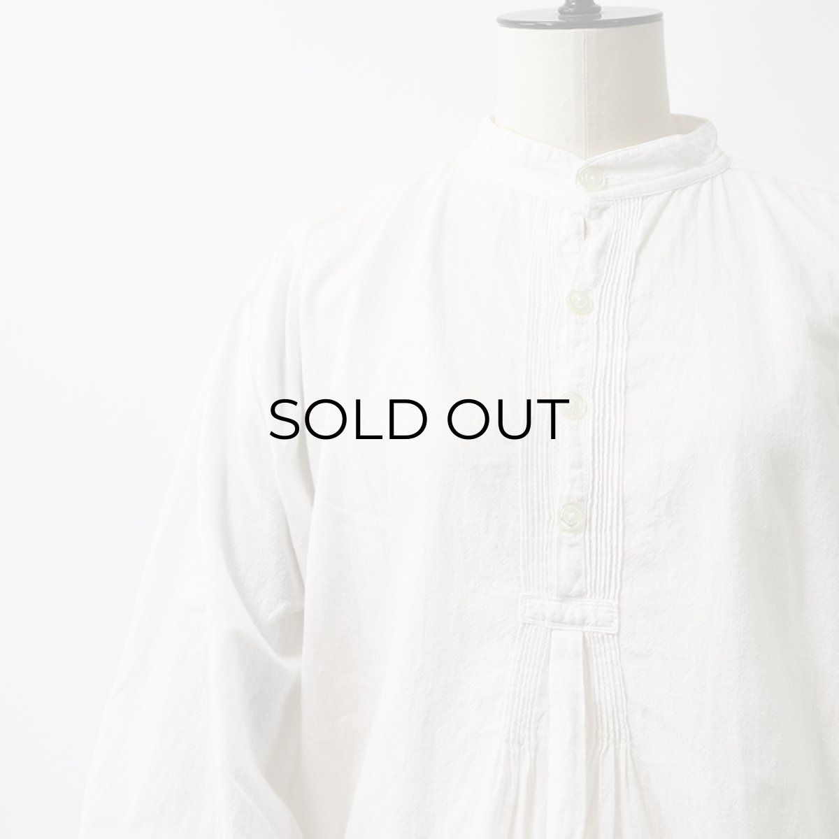 画像7: Vagabond Imports COTTON PULLOVER BAND COLLAR BALLOON SLEEVE SHIRT (7)