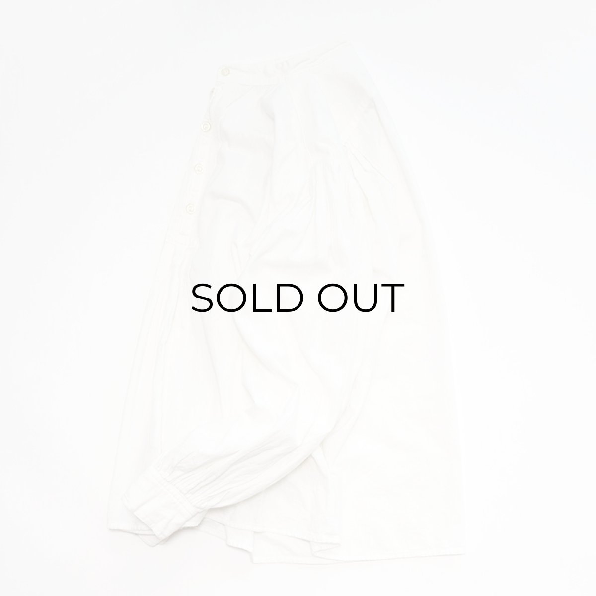 画像2: Vagabond Imports COTTON PULLOVER BAND COLLAR BALLOON SLEEVE SHIRT (2)