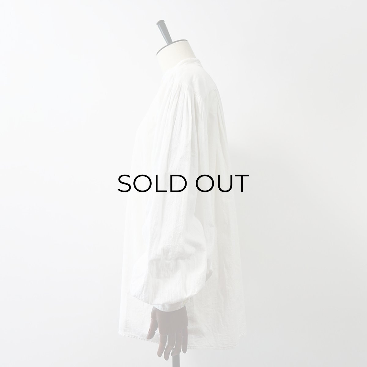 画像13: Vagabond Imports COTTON PULLOVER BAND COLLAR BALLOON SLEEVE SHIRT (13)