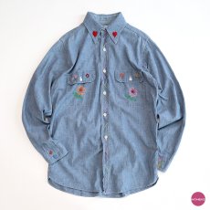 画像1: 70's BIG MAC COTTON CHAMBRAY EMBROIDERED WORK SHIRT (1)