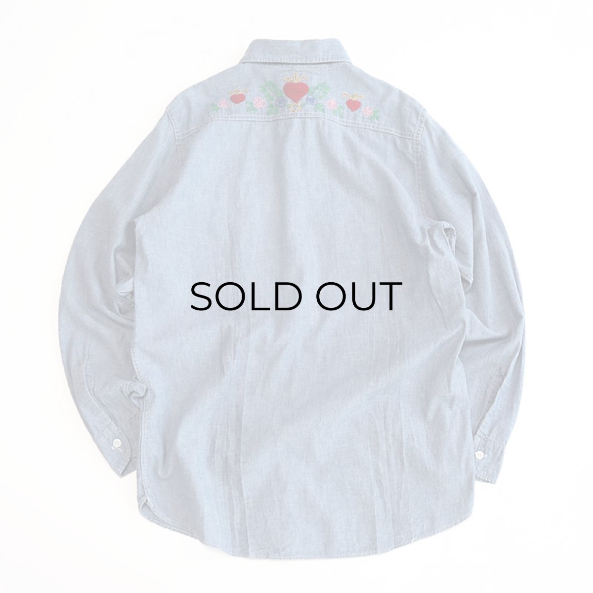 画像3: 70's BIG MAC COTTON CHAMBRAY EMBROIDERED WORK SHIRT (3)