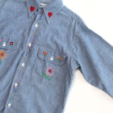 画像4: 70's BIG MAC COTTON CHAMBRAY EMBROIDERED WORK SHIRT (4)