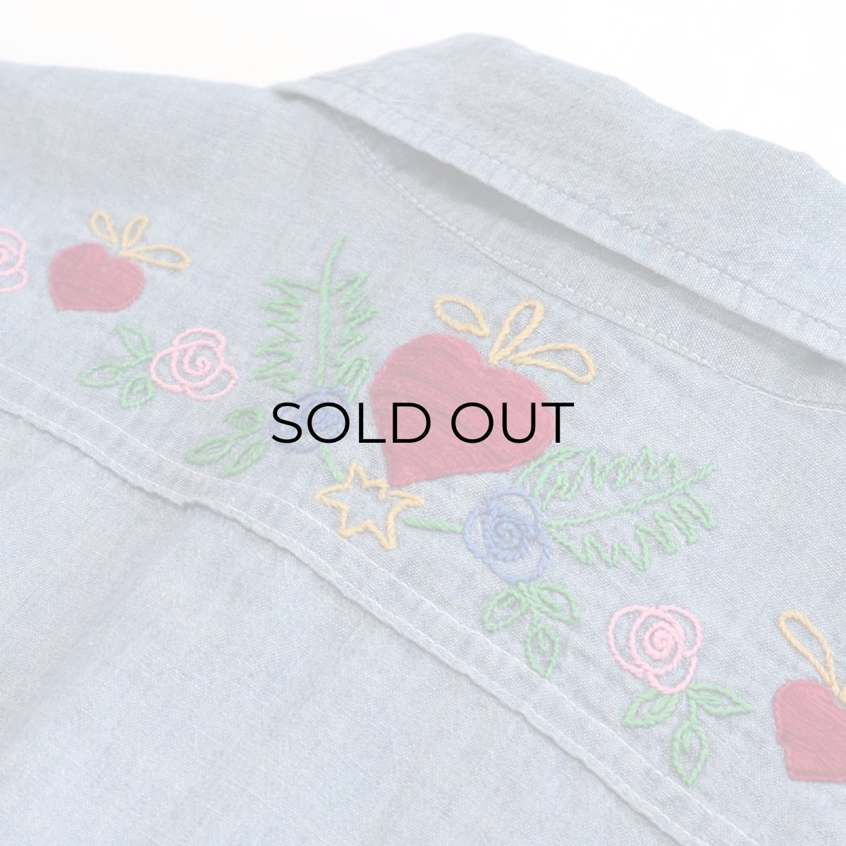 画像9: 70's BIG MAC COTTON CHAMBRAY EMBROIDERED WORK SHIRT (9)