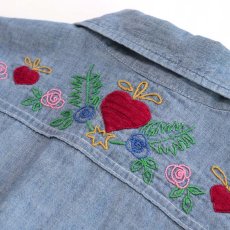 画像9: 70's BIG MAC COTTON CHAMBRAY EMBROIDERED WORK SHIRT (9)