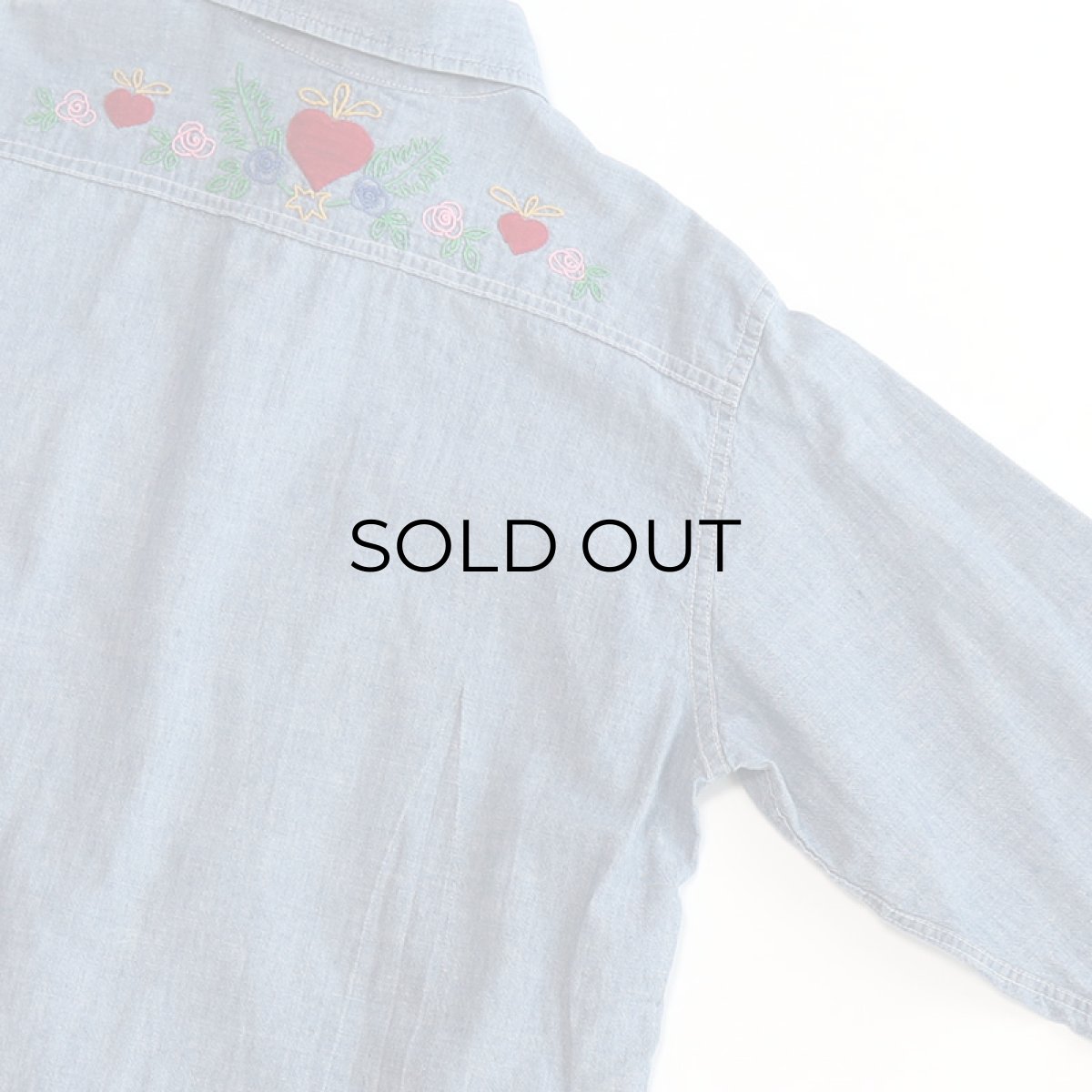 画像6: 70's BIG MAC COTTON CHAMBRAY EMBROIDERED WORK SHIRT (6)