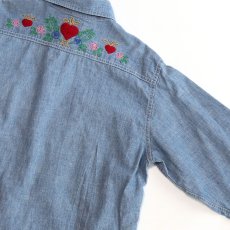 画像6: 70's BIG MAC COTTON CHAMBRAY EMBROIDERED WORK SHIRT (6)