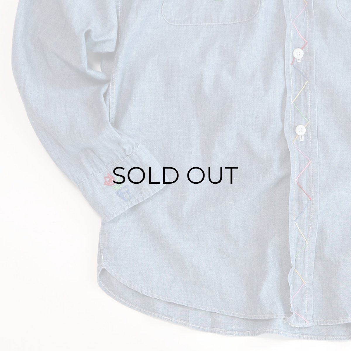 画像5: 70's BIG MAC COTTON CHAMBRAY EMBROIDERED WORK SHIRT (5)