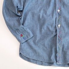 画像5: 70's BIG MAC COTTON CHAMBRAY EMBROIDERED WORK SHIRT (5)