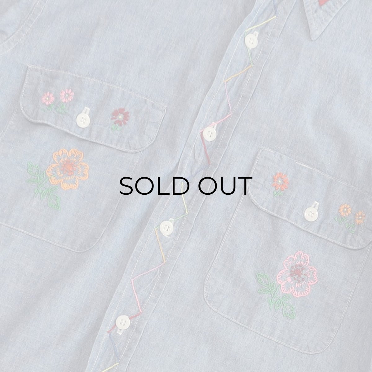 画像8: 70's BIG MAC COTTON CHAMBRAY EMBROIDERED WORK SHIRT (8)