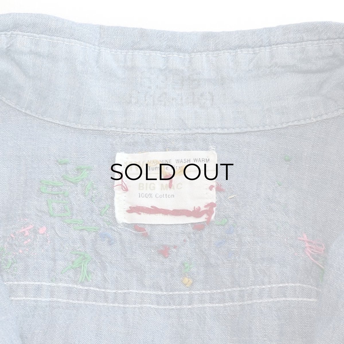 画像10: 70's BIG MAC COTTON CHAMBRAY EMBROIDERED WORK SHIRT (10)
