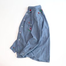 画像2: 70's BIG MAC COTTON CHAMBRAY EMBROIDERED WORK SHIRT (2)