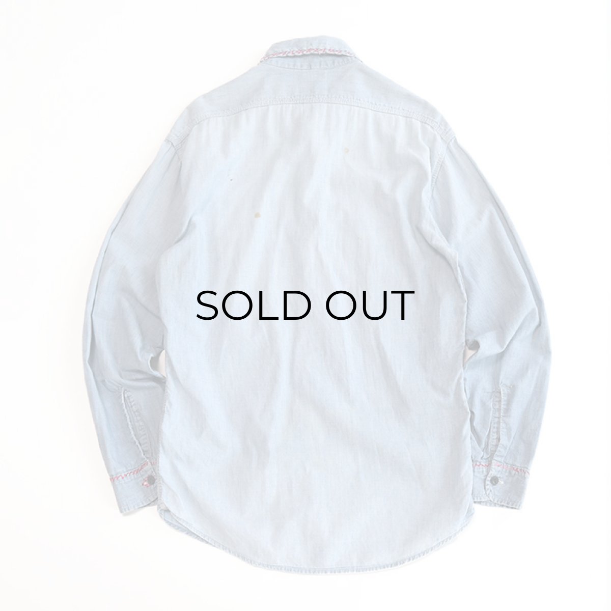 画像3: 〜70's Sears COTTON CHAMBRAY EMBROIDERED WORK SHIRT (3)