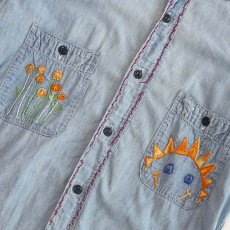 画像6: 〜70's Sears COTTON CHAMBRAY EMBROIDERED WORK SHIRT (6)