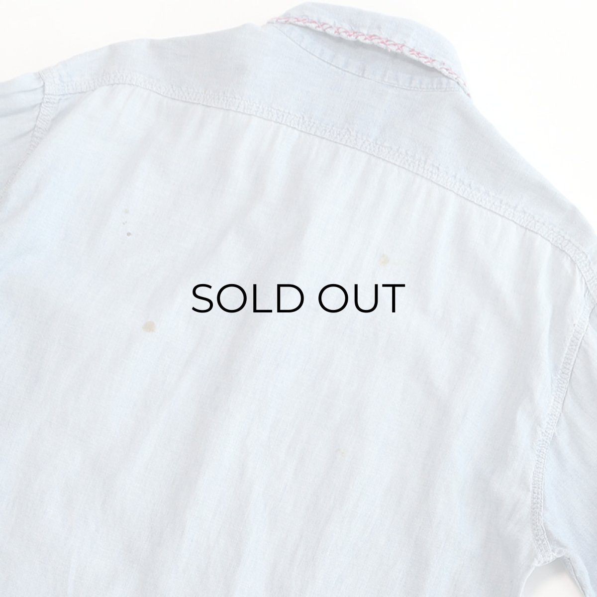 画像8: 〜70's Sears COTTON CHAMBRAY EMBROIDERED WORK SHIRT (8)