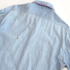 画像8: 〜70's Sears COTTON CHAMBRAY EMBROIDERED WORK SHIRT (8)