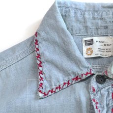 画像12: 〜70's Sears COTTON CHAMBRAY EMBROIDERED WORK SHIRT (12)