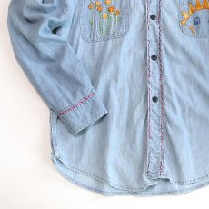 画像5: 〜70's Sears COTTON CHAMBRAY EMBROIDERED WORK SHIRT (5)