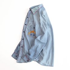 画像2: 〜70's Sears COTTON CHAMBRAY EMBROIDERED WORK SHIRT (2)