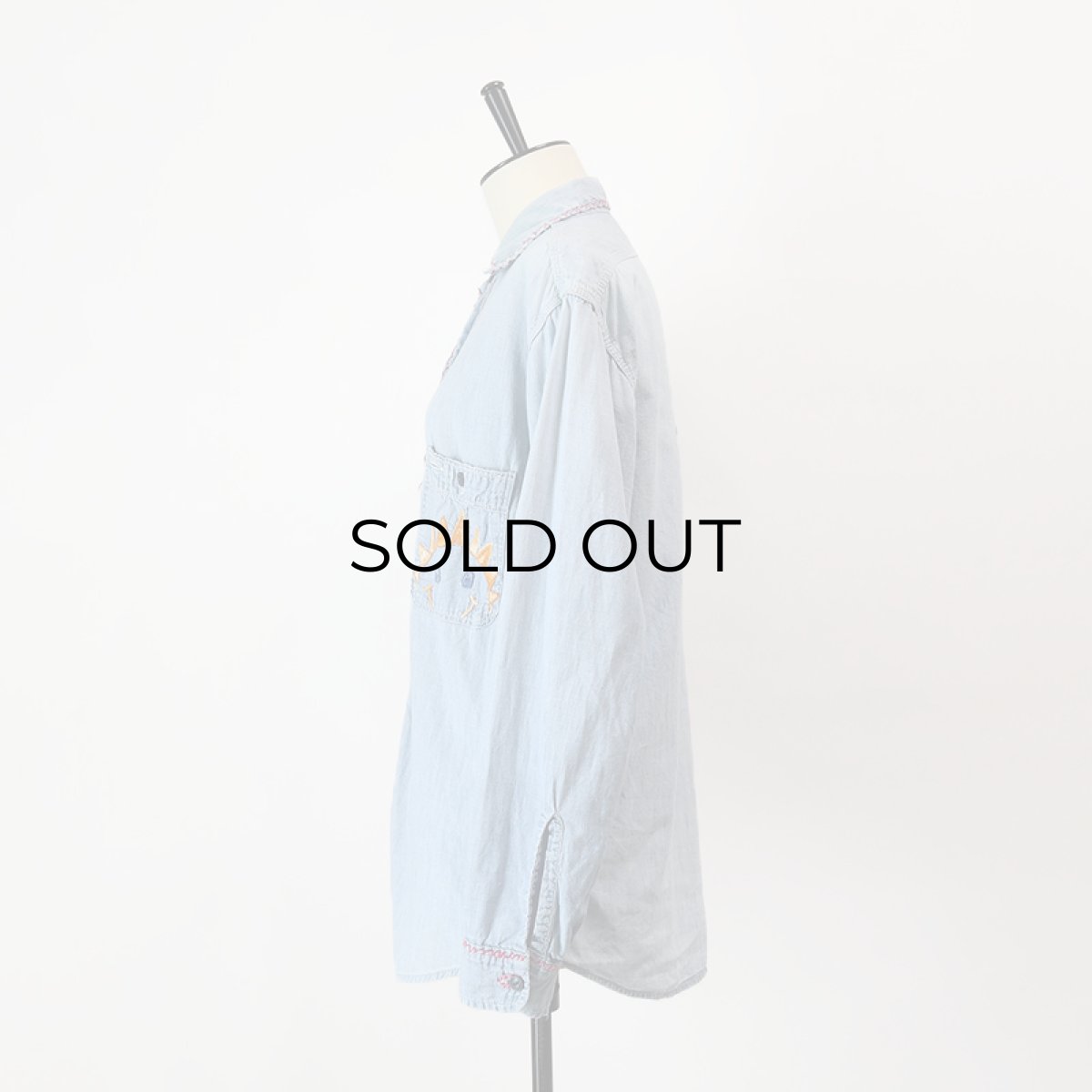 画像14: 〜70's Sears COTTON CHAMBRAY EMBROIDERED WORK SHIRT (14)