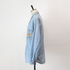 画像14: 〜70's Sears COTTON CHAMBRAY EMBROIDERED WORK SHIRT (14)