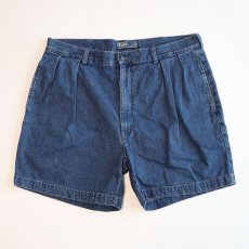 画像2: Polo by Ralph Lauren COTTON DENIM TUCK SHORTS【W38 程度】 (2)