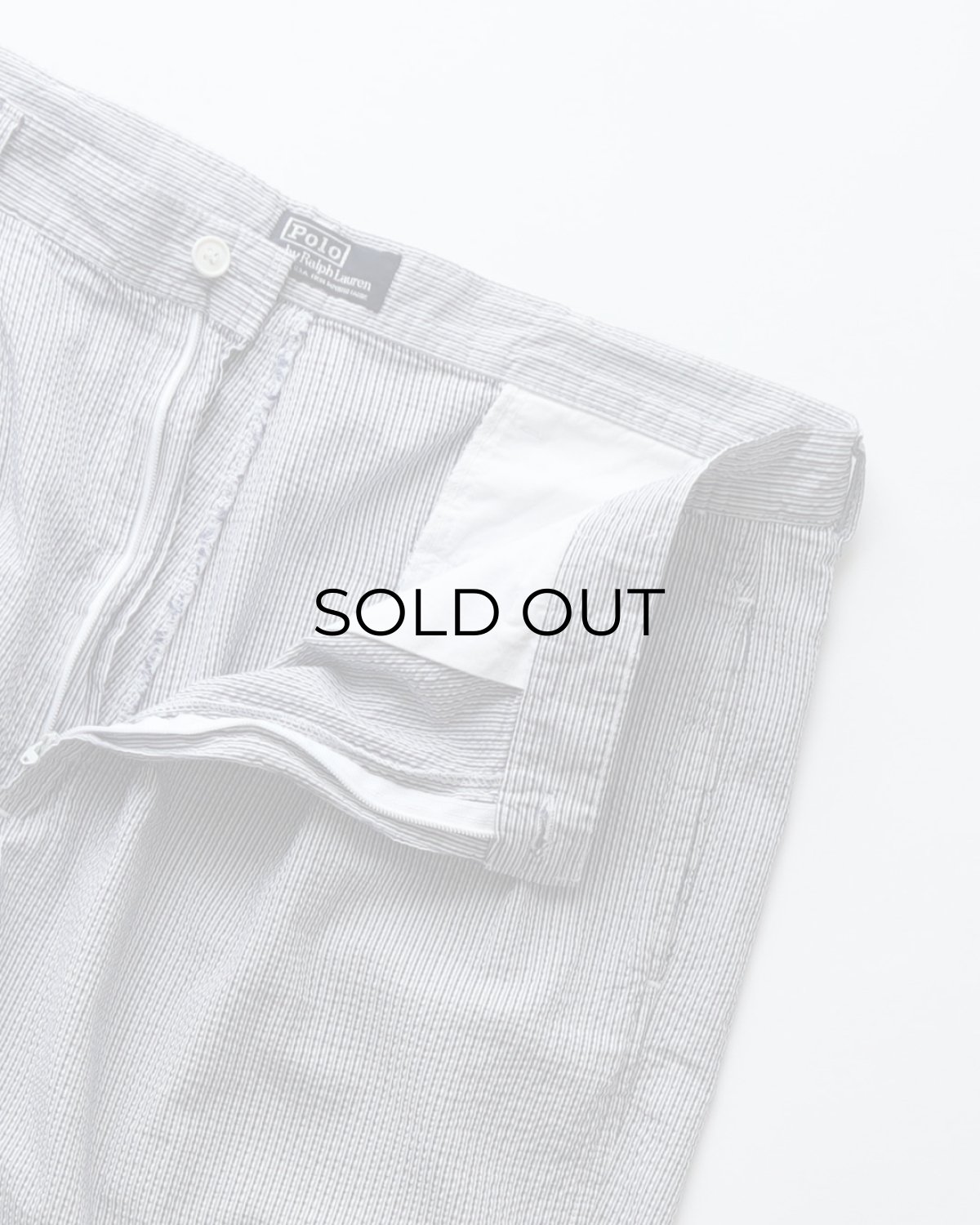 画像4: 〜90's Polo by Ralph Lauren COTTON SEERSUCKER STRIPE TUCK SHORTS "MADE IN USA" 【W37 程度】 (4)