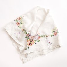 画像1: ANTIQUE LINEN HAND CROSS STITCH CLOTH (1)